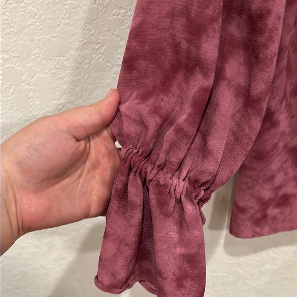 Juicy Couture Maroon Tie-Front Blouse - Picture 3 of 6